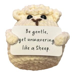 AB INKS Handmade Crocheted Animal with Inspirational Message